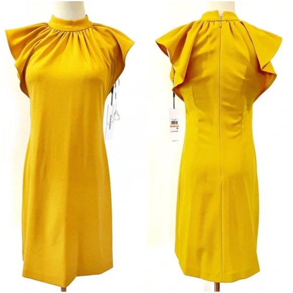 Calvin Klein Mustard Yellow Dress - Picture 1 of 3
